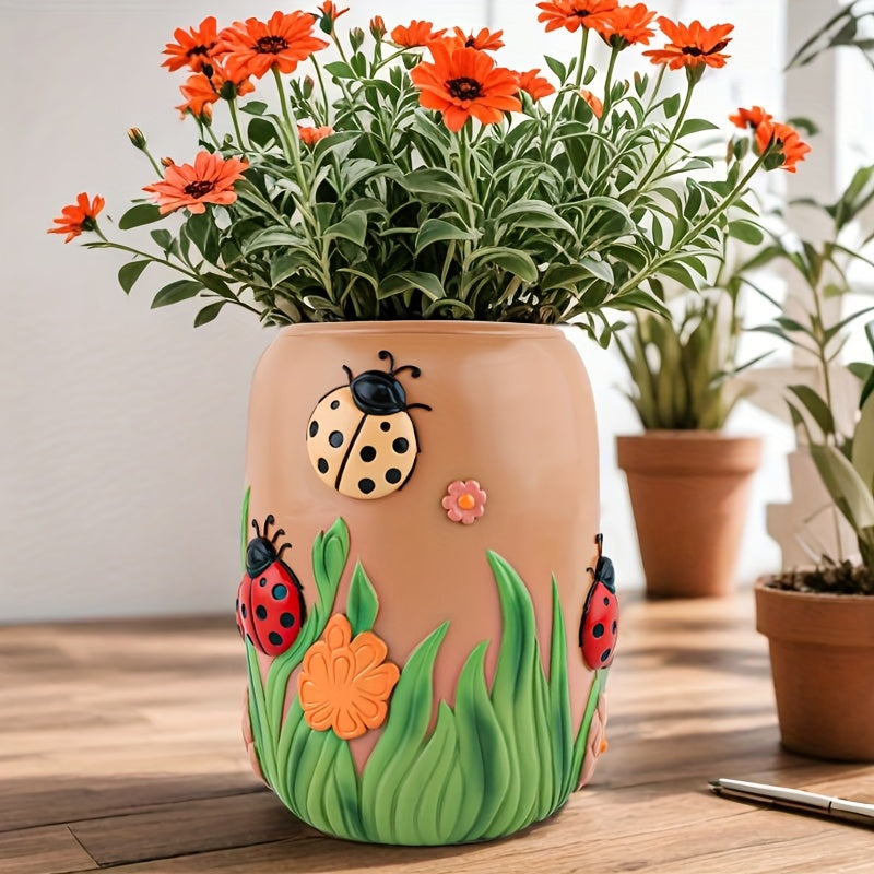 Nyckelpigor Blomkruka - 19cm - CC Krukan