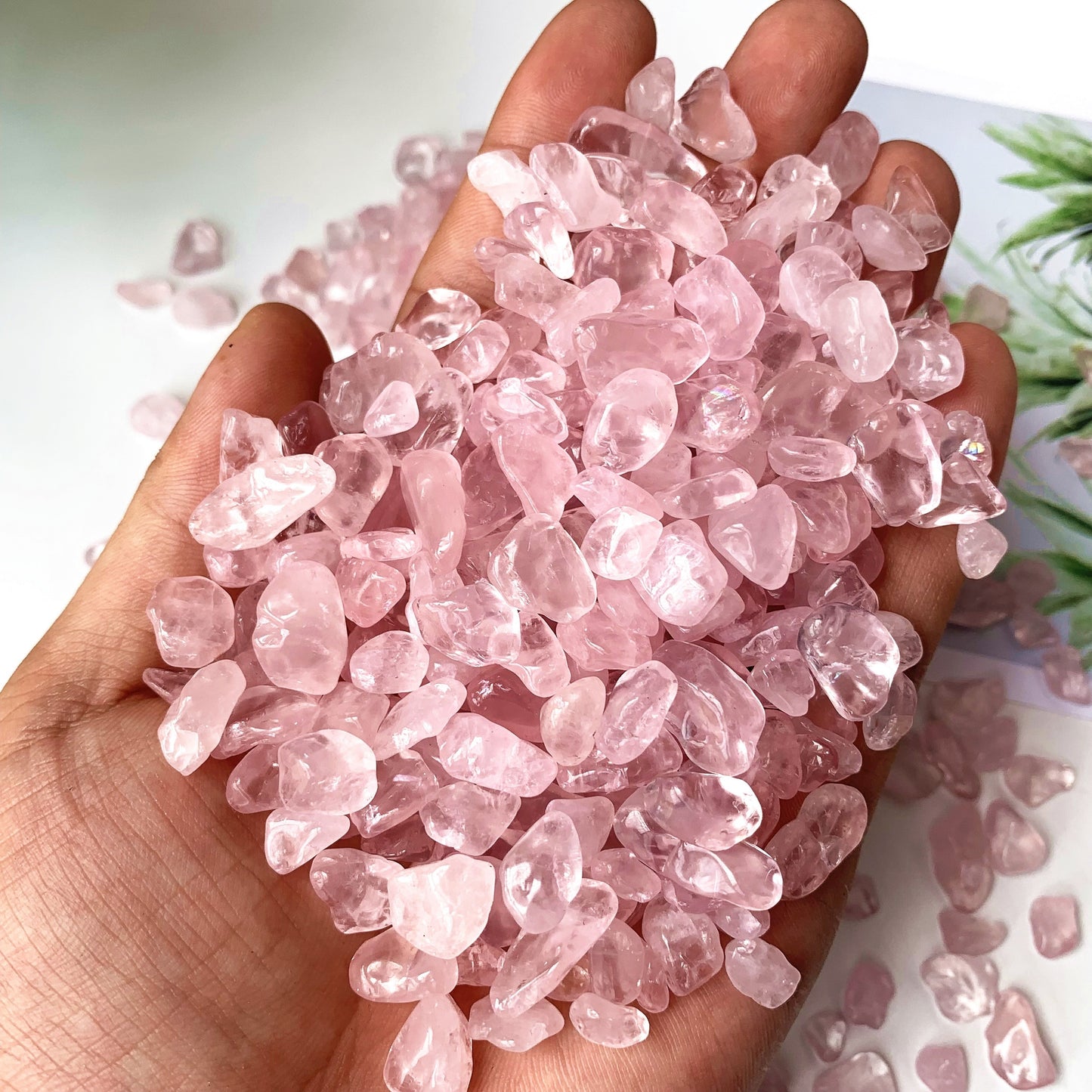 50/100g Rosékvarts Polerade Stenar - 0,5-0,9cm - CC Krukan