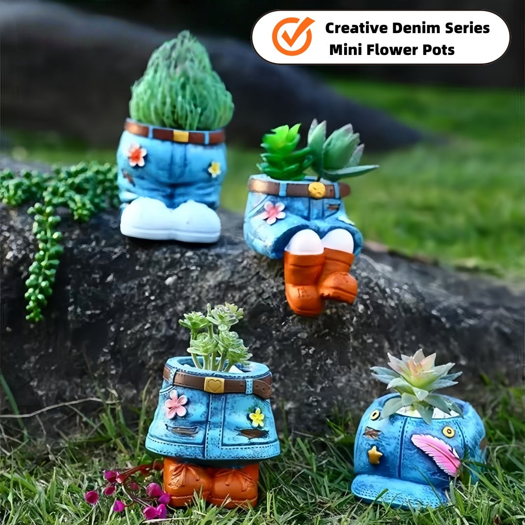 Jeans Blomkrukor - 4 Modeller - CC Krukan