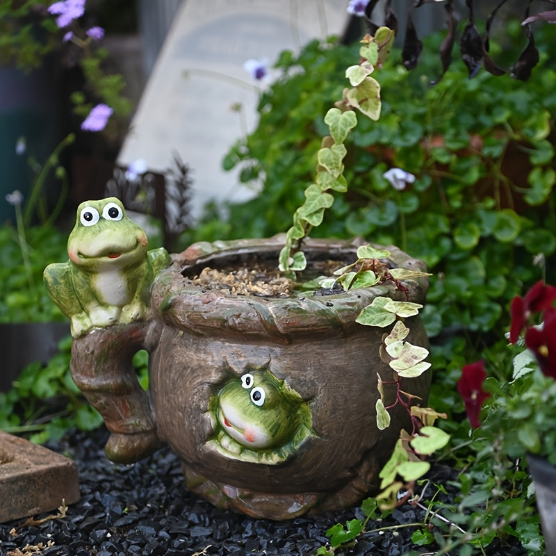 Blomkruka med Grodor - 19cm - CC Krukan
