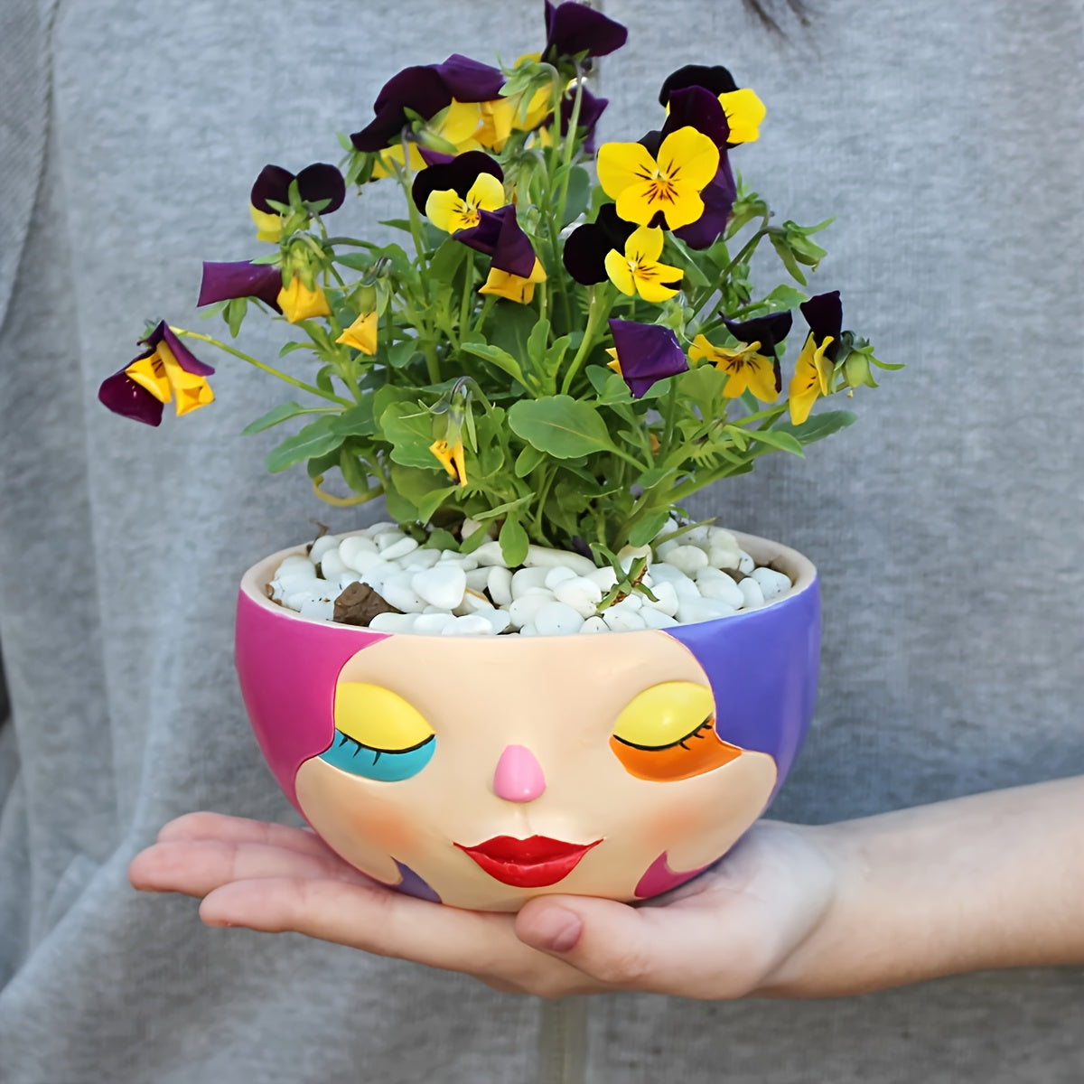 Ansikte Blomkruka - 6,5cm - CC Krukan