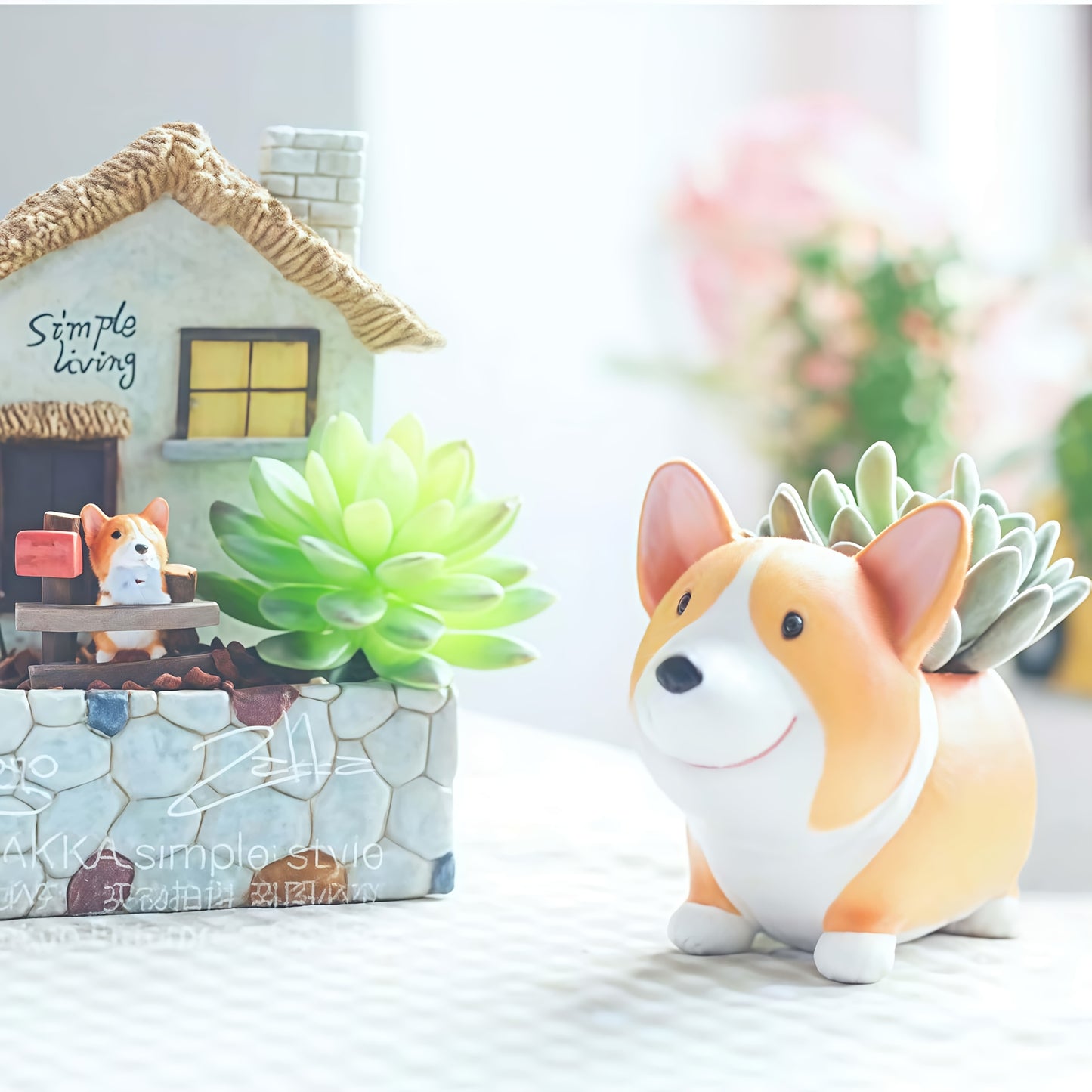 Corgi Hund Blomkruka - 10cm - CC Krukan