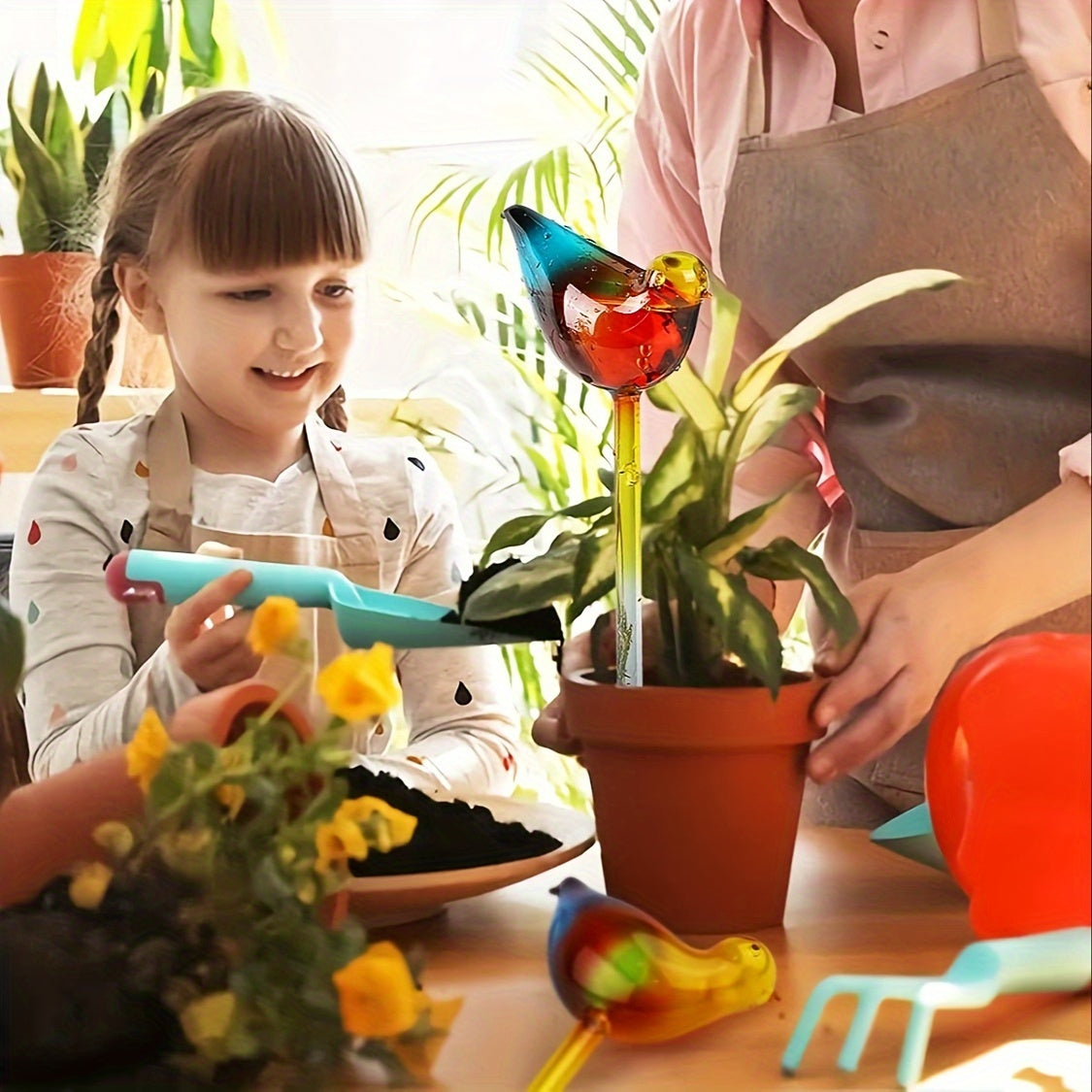 1pk-3st Fåglar Självbevattning - 23cm - CC Krukan