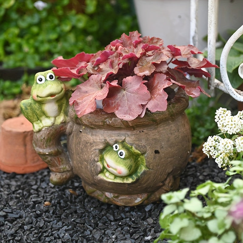 Blomkruka med Grodor - 19cm - CC Krukan