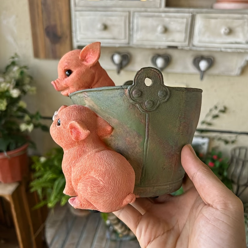 Två Grisar på Blomkrukan - 15cm - CC Krukan