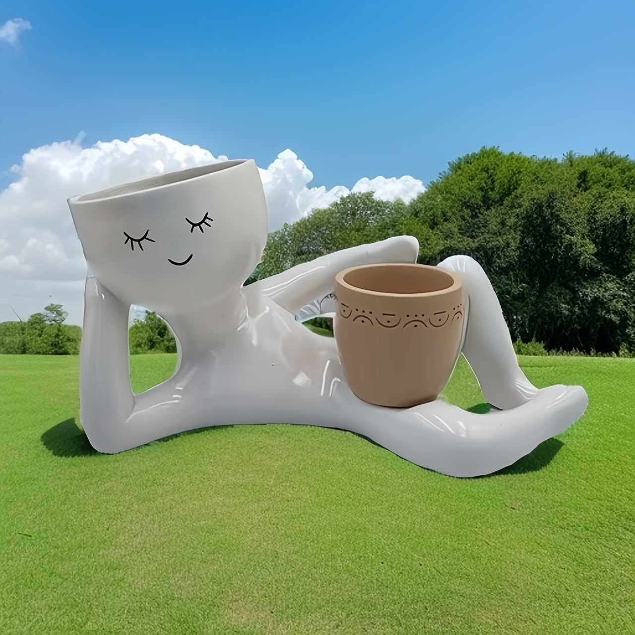 Person Blomkruka - 13cm - 2 Olika Färger - CC Krukan