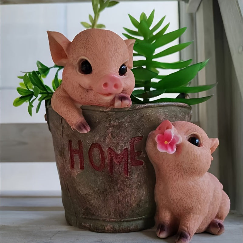 Två Grisar på Blomkrukan - 15cm - CC Krukan