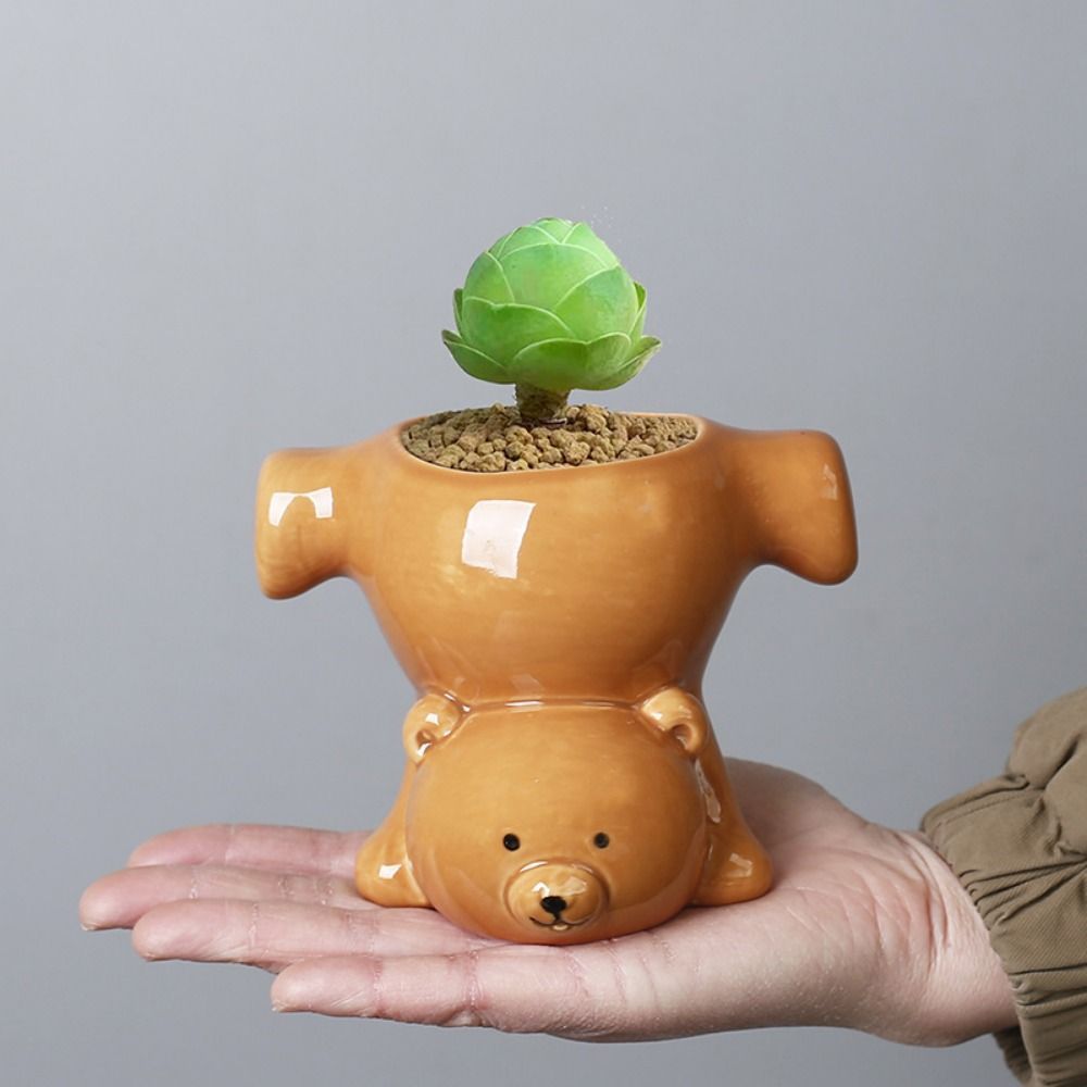 Björn Blomkruka - 10cm - 2 Olika Färger - CC Krukan