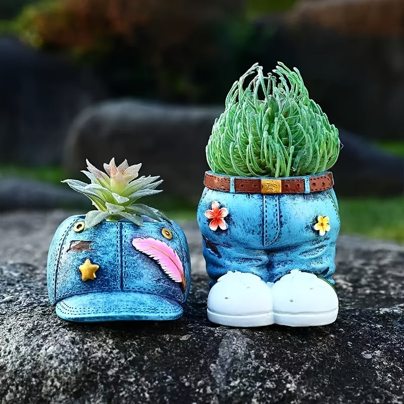 Blomkrukor med figurer