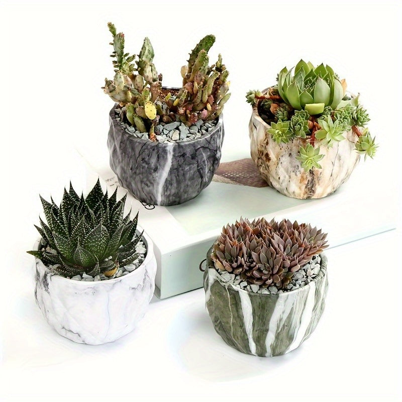 1pk-4st Marmorerade Självbevattning - 6,5cm - CC Krukan