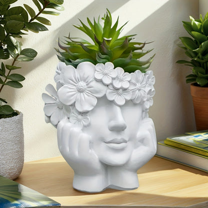 Kvinnligt Ansikts Blomkruka - 15cm - CC Krukan