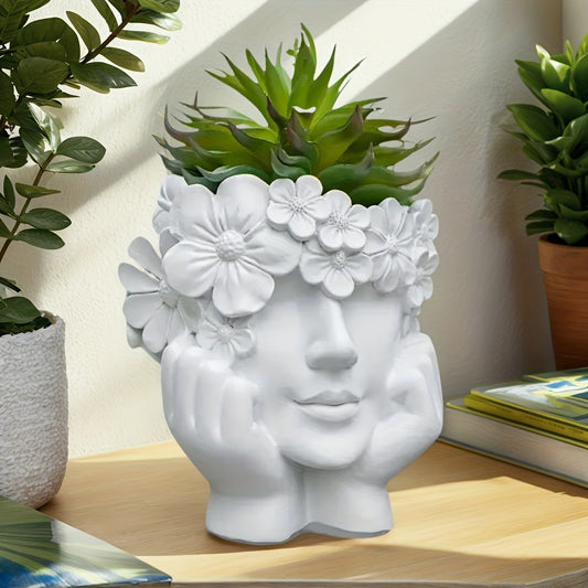 Kvinnligt Ansikts Blomkruka - 15cm - CC Krukan
