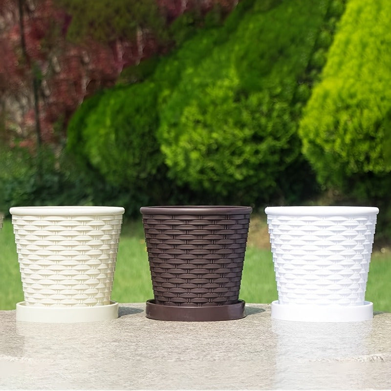 Blomkrukor med Bricka - 11cm - 2 Olika Färger - CC Krukan