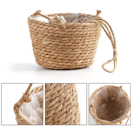 Makramé med Vävd Jute Remsor - 48cm - CC Krukan