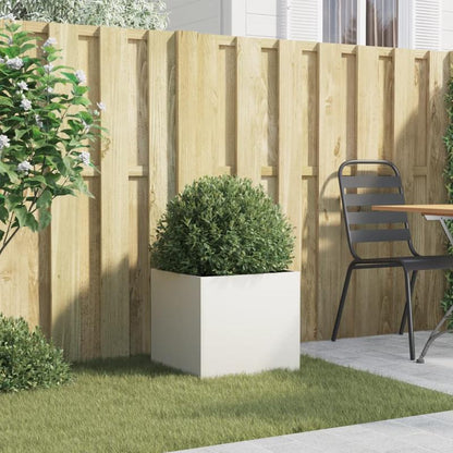 Vit blomkruka i stål - CC Krukan