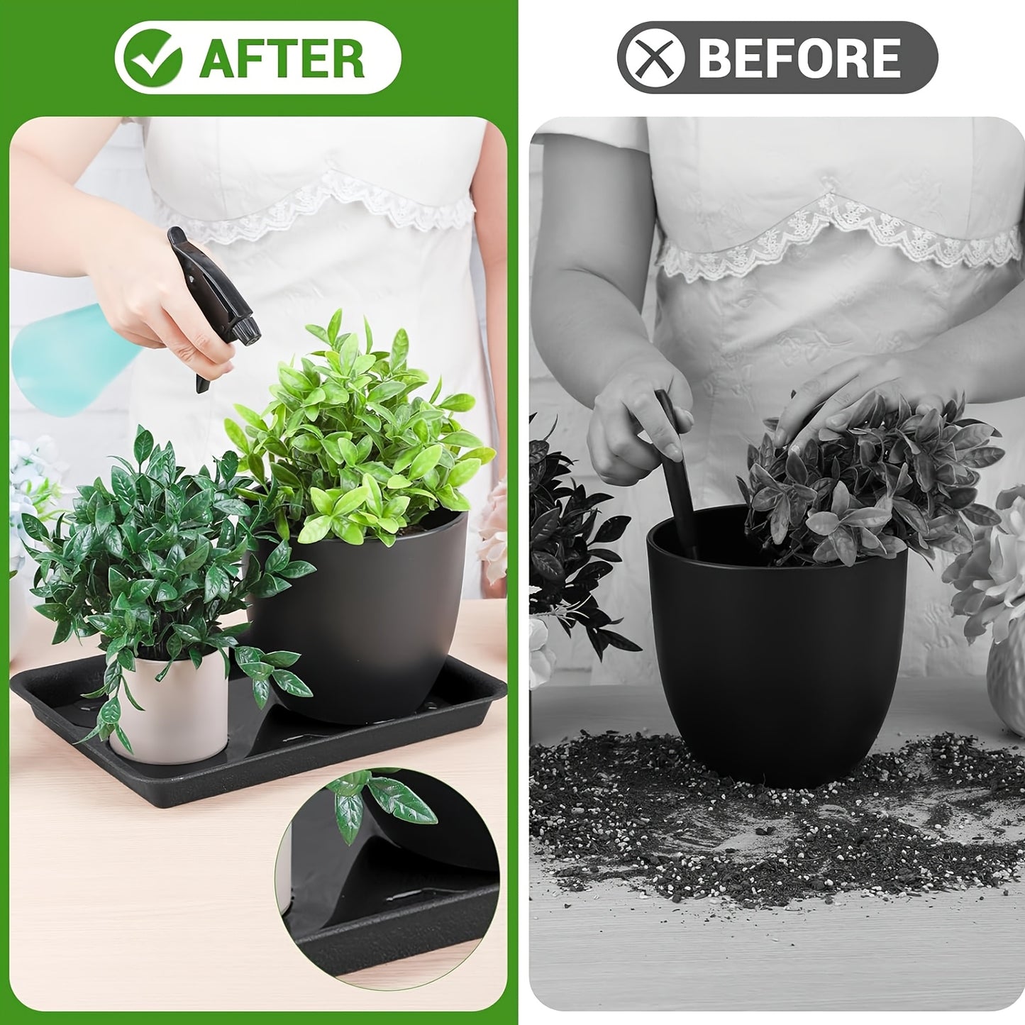 1pk-5st Rektangulära Brickor - 18/22/26cm - CC Krukan