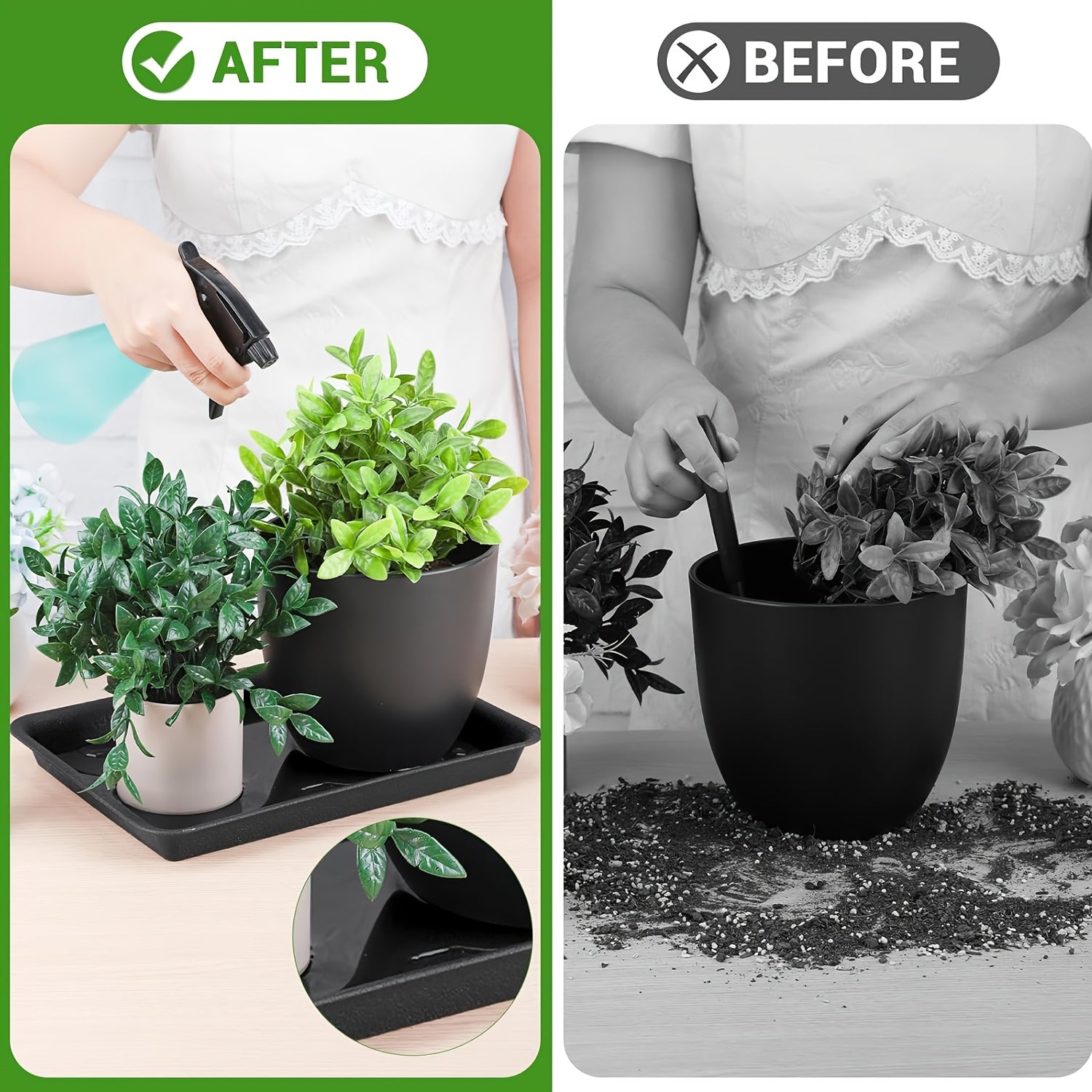 1pk-5st Rektangulära Brickor - 18/22/26cm - CC Krukan