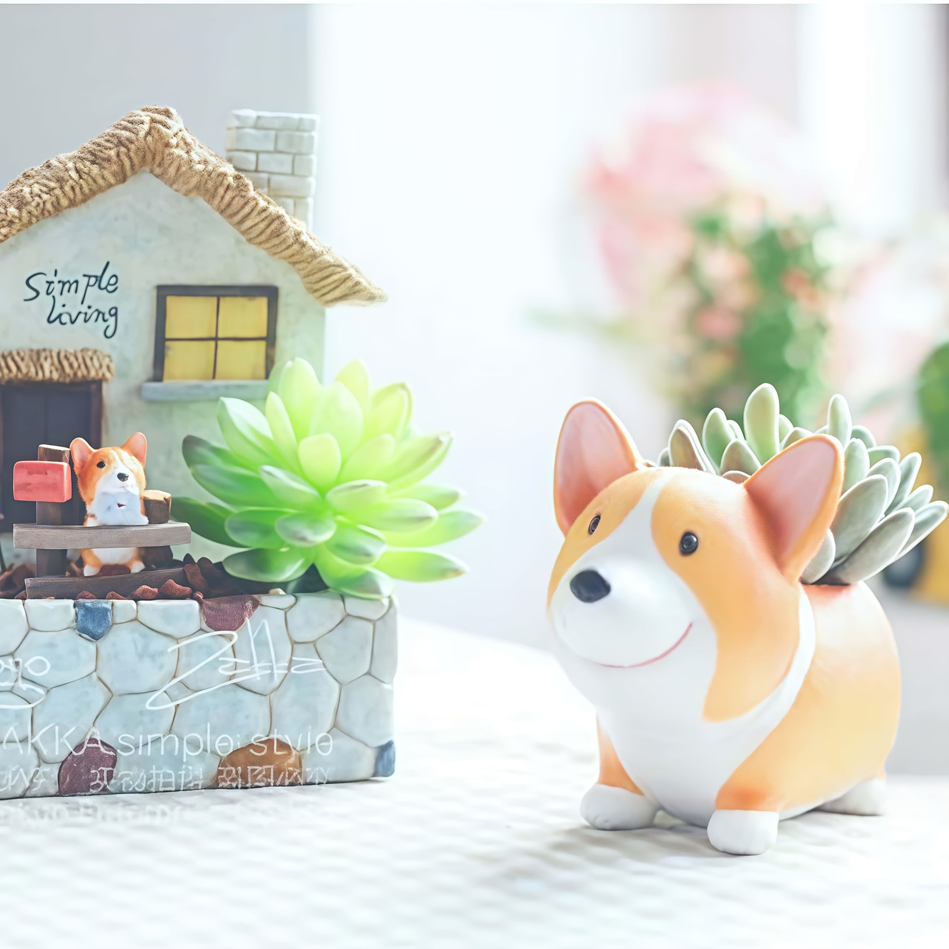 Corgi Hund Blomkruka - 10cm - CC Krukan
