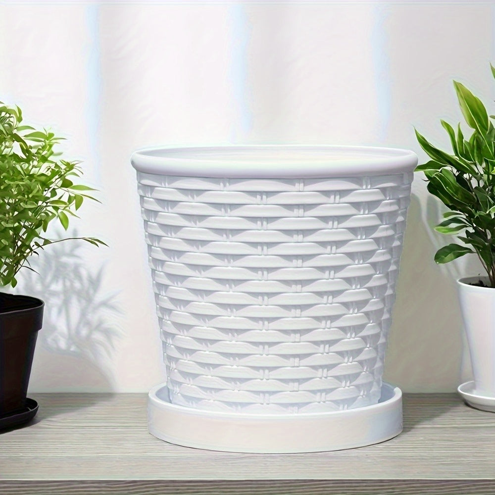 Blomkruka med Bricka - 13cm - 3 Olika Färger - CC Krukan