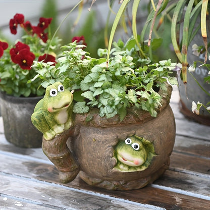 Blomkruka med Grodor - 19cm - CC Krukan