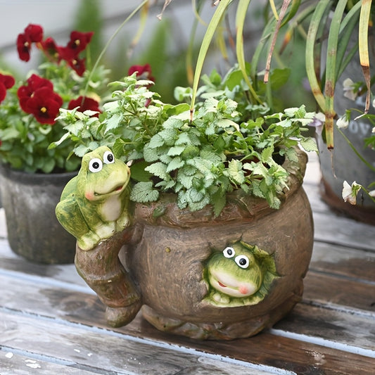 Blomkruka med Grodor - 19cm - CC Krukan