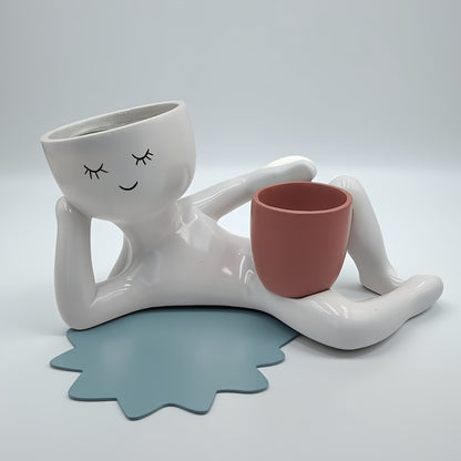 Person Blomkruka - 13cm - 2 Olika Färger - CC Krukan