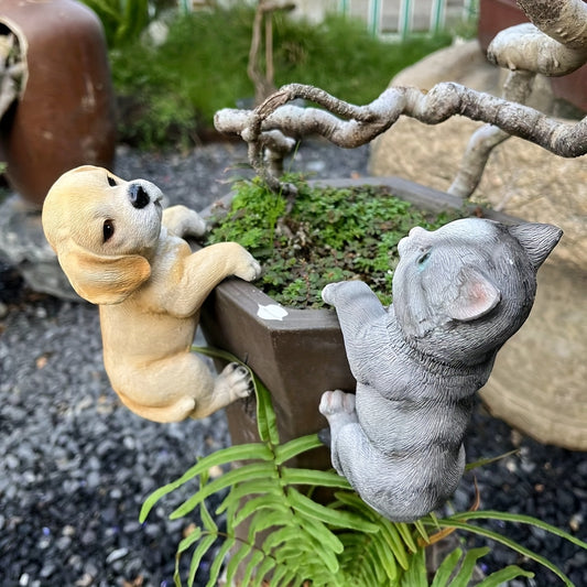 2st Hängande Katt & Hund - 14cm - CC Krukan
