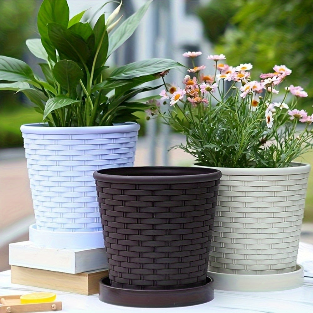 Blomkruka med Bricka - 13cm - 3 Olika Färger - CC Krukan