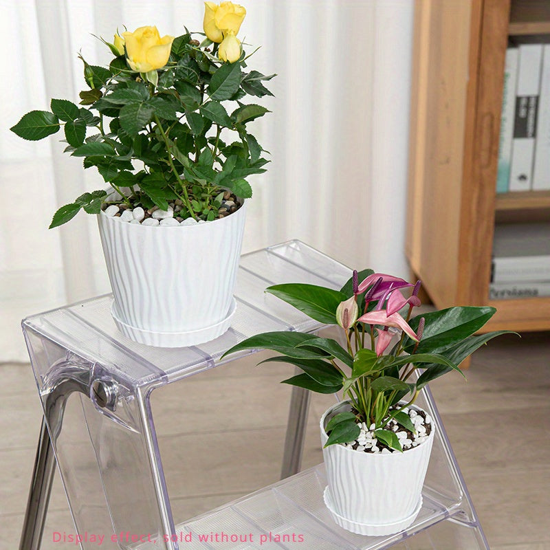 1pk-3st Blomkrukor med Bricka - 10/12,5/15,5cm - CC Krukan