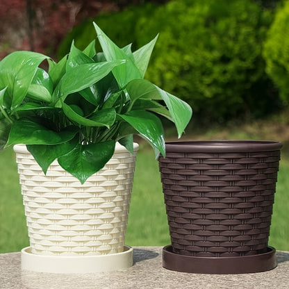 Blomkruka med Bricka - 13cm - 3 Olika Färger - CC Krukan