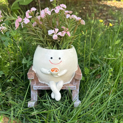Leende Ansikte Blomkruka - 11,5cm - CC Krukan