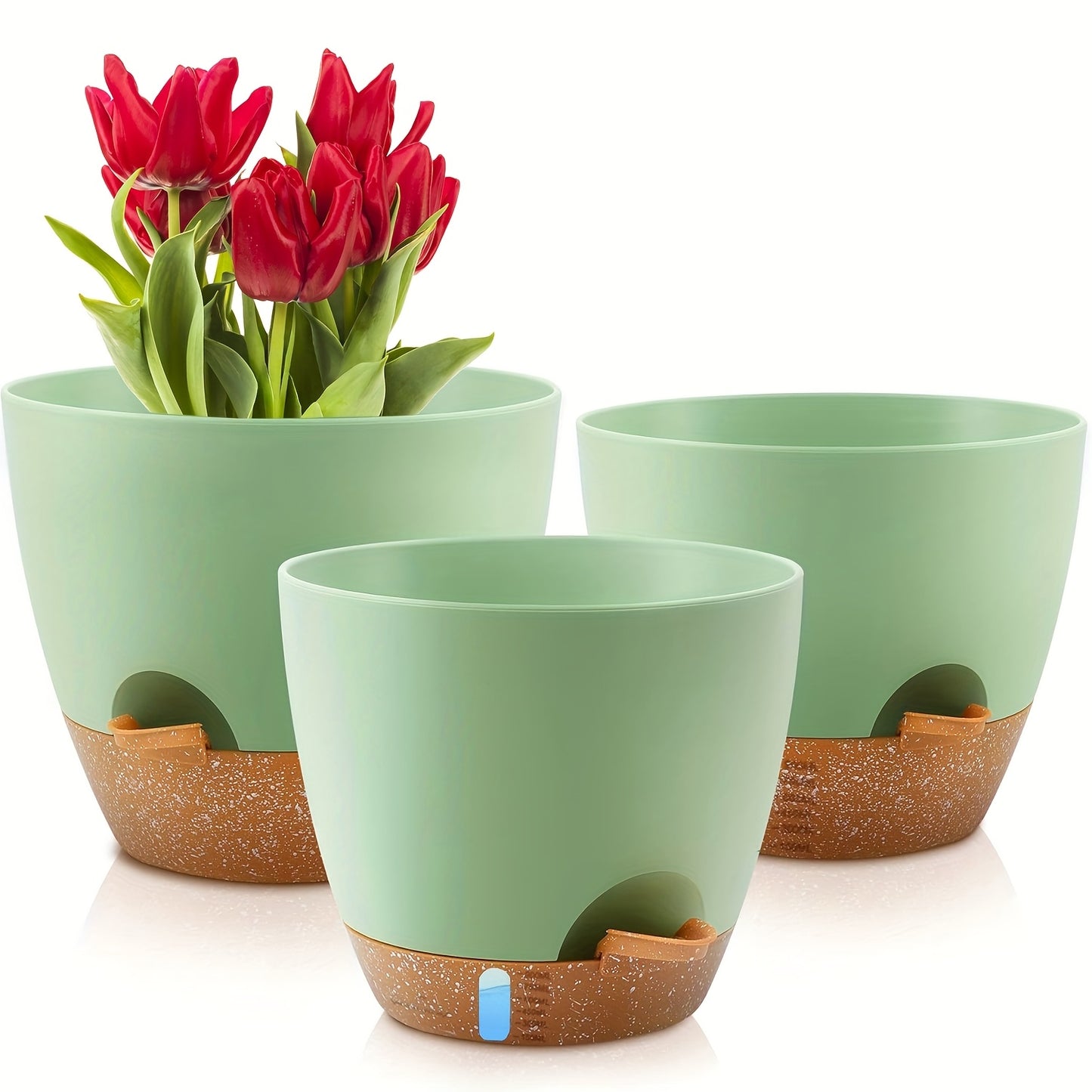 1pk-2st Självbevattnande Krukor - 17,5/21cm - 3 Olika Färger - CC Krukan