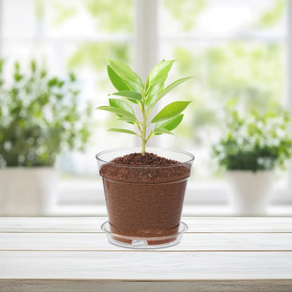 Plastblomkruka med Bricka - 9cm - CC Krukan