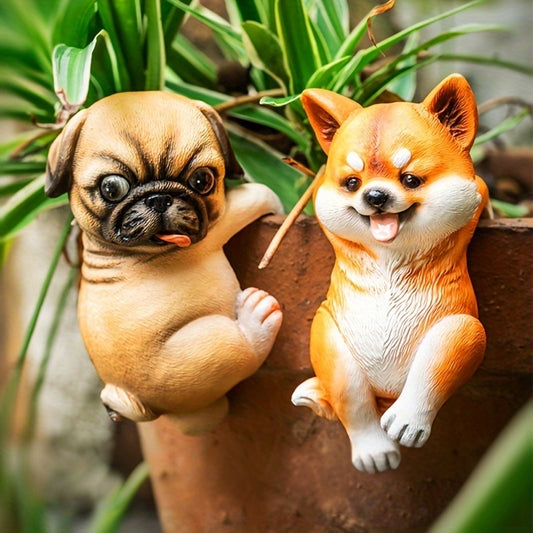 Hängande Hundar Mops & Shiba - 12/12,5cm - CC Krukan